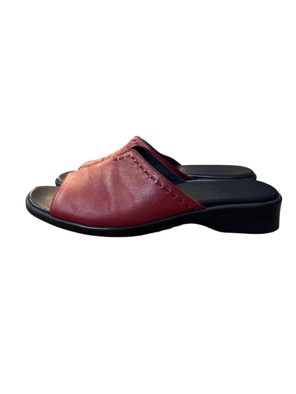 Munro Aruba Sandals Womens 12 SS Narrow Red Leather Slide Comfort Shoes USA - Picture 2 of 12
